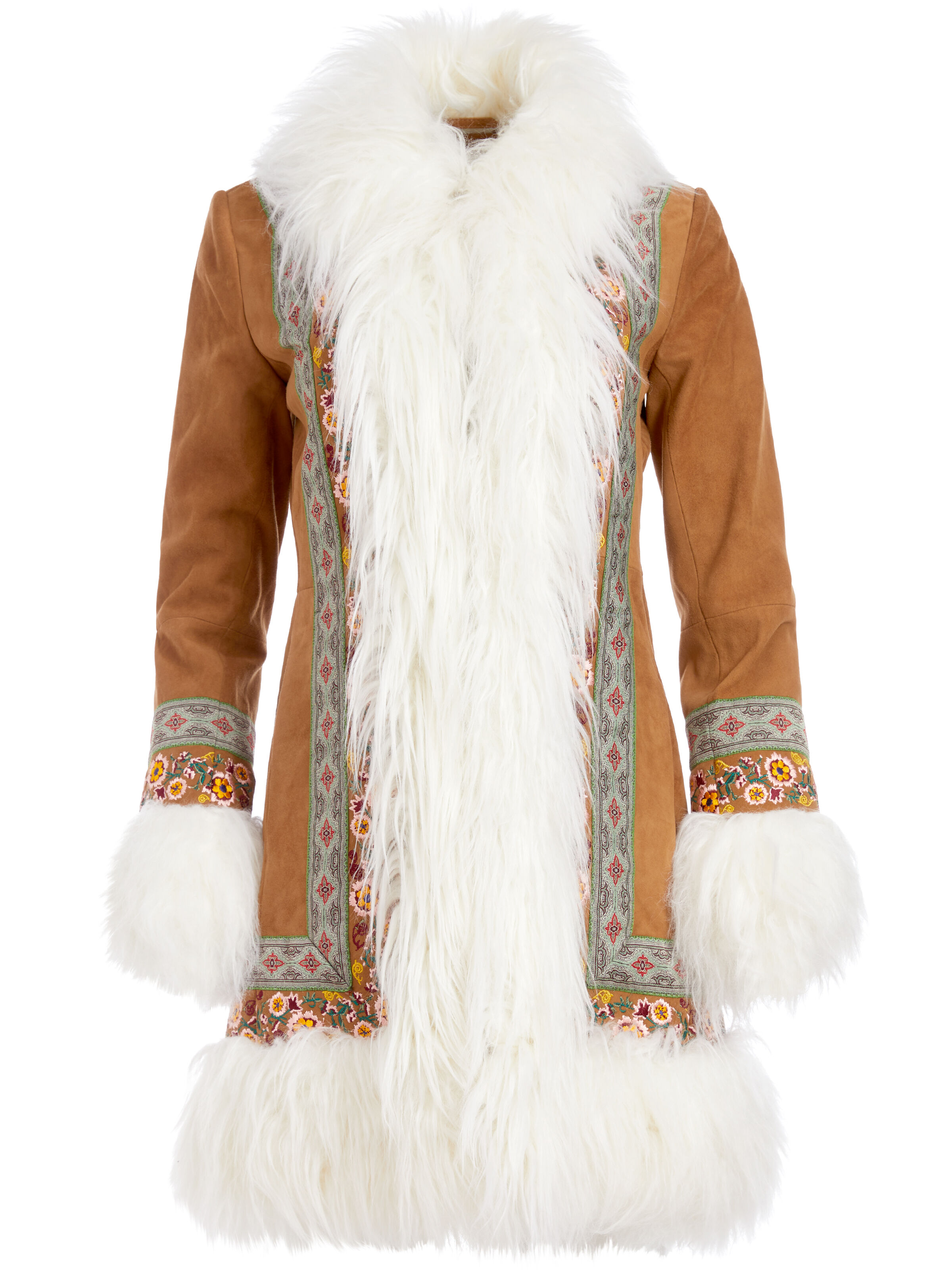 Embroidered shearling coat Clearance
