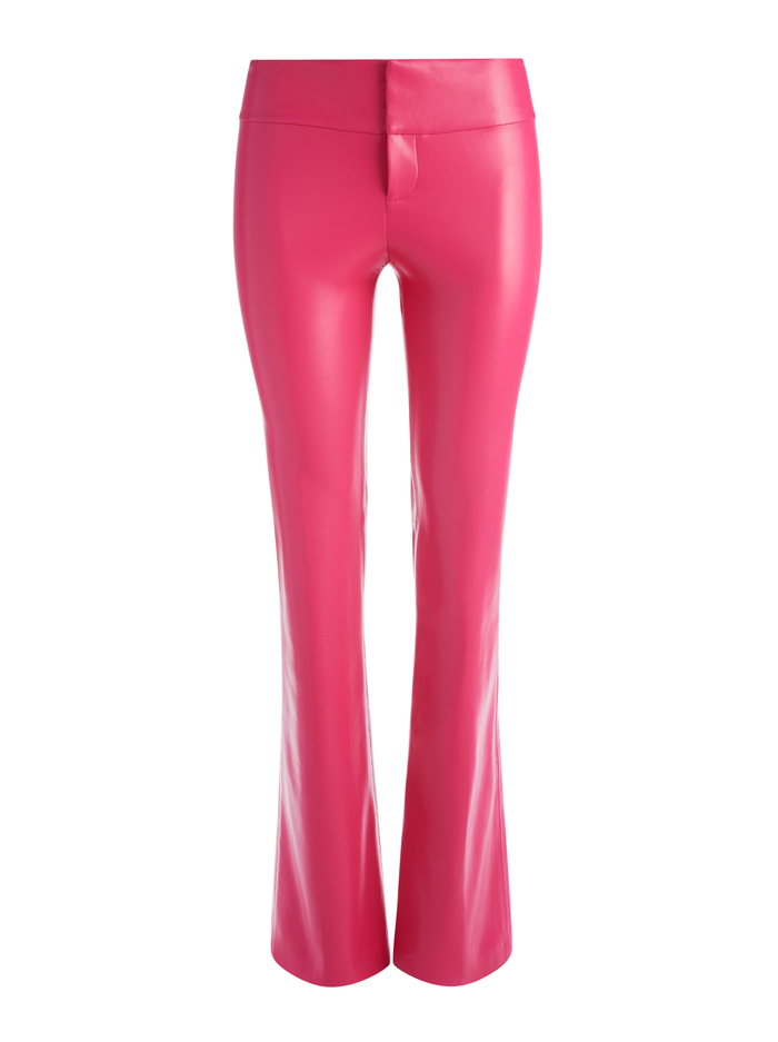 OLIVIA VEGAN LEATHER BOOTCUT PANT - WILD PINK image 5 - Alice And Olivia