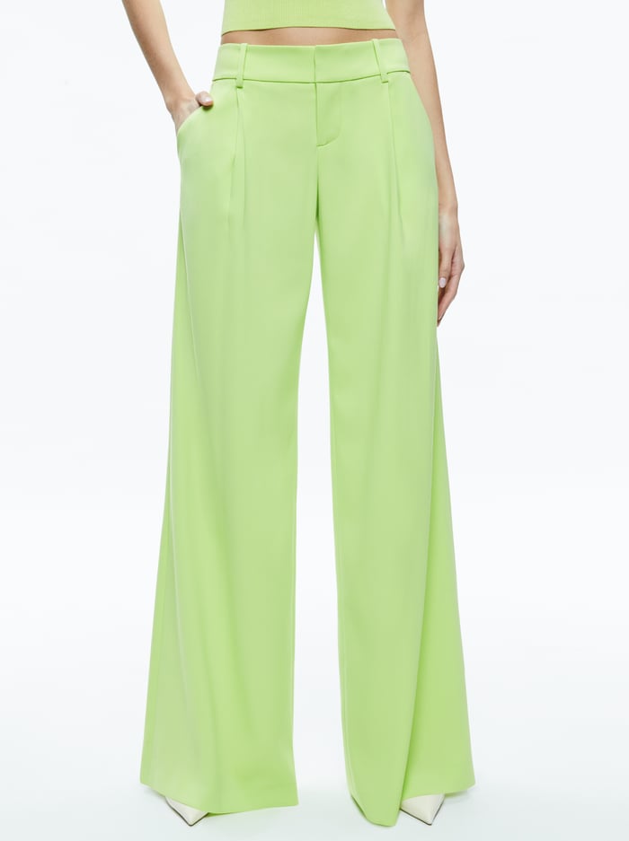 ERIC LOW RISE PANT - SHARP GREEN - Alice And Olivia