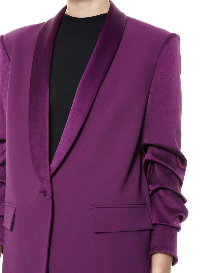 RONNIE SCRUNCHED SLEEVE BLAZER - BOYSENBERRY image 3 - ALICE + OLIVIA