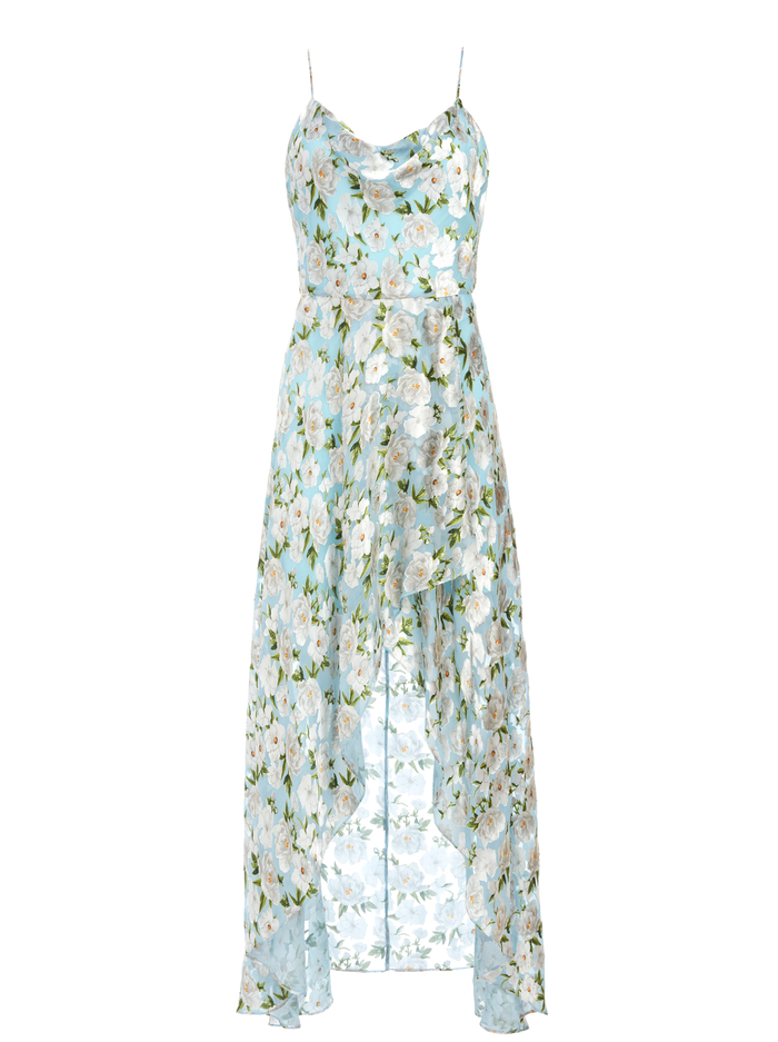 CHRISTINA HIGH LOW MIDI DRESS - FORGET ME NOT POWDER BLUE image 5 - Alice And Olivia