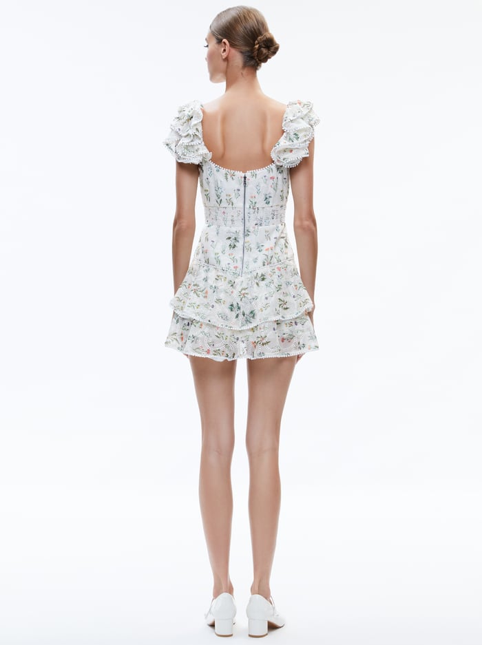HARTFORD SMOCKED BUSTIER TIERED MINI DRESS - GEORGIA FLORAL image 2 - Alice And Olivia