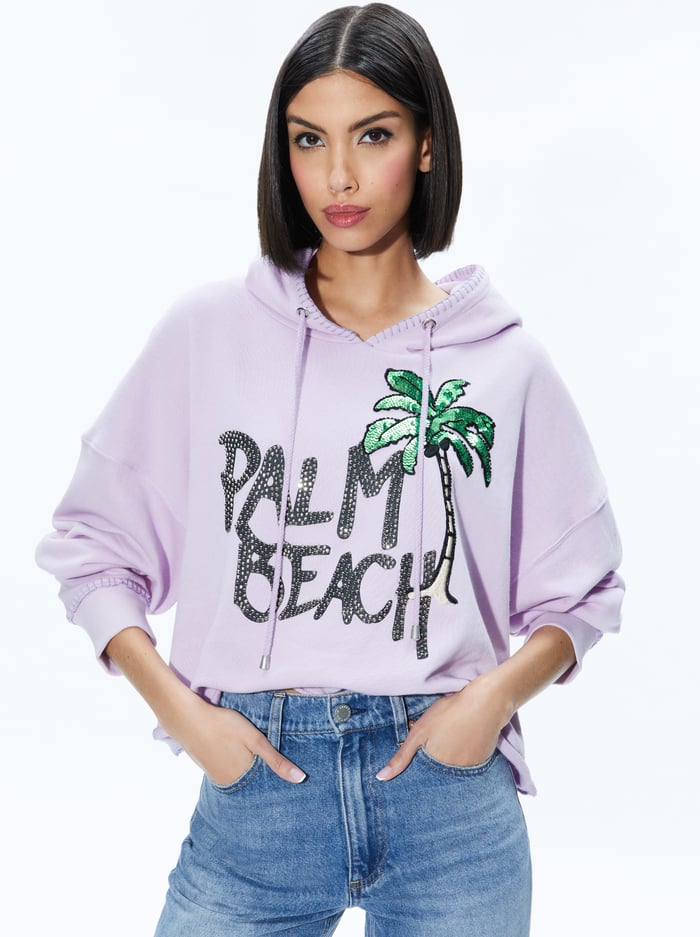 SUNNY BOXY CROPPED HOODIE - LAVENDER - Alice And Olivia