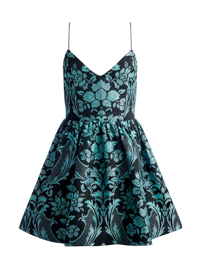 CARLOTTA SWEETHEART PARTY DRESS - BLACK/AQUA image 5 - Alice And Olivia