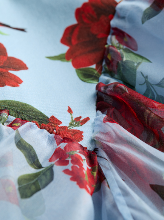 AMERICAN BEAUTY CAROLINA BLUE-DOROTHEA PRINTED BALLGOWN