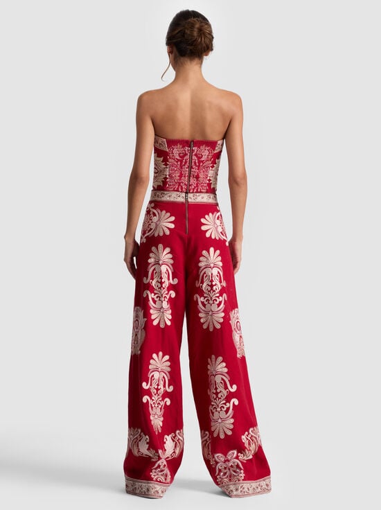 SERENADE DARK CHERRY-CECE EMBROIDERED TOP