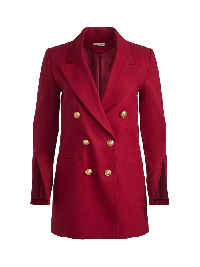 CAMPBELL LINEN BLAZER - DARK CHERRY image 5 - Alice And Olivia
