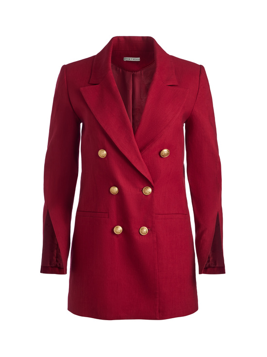 DARK CHERRY-CAMPBELL LINEN BLAZER