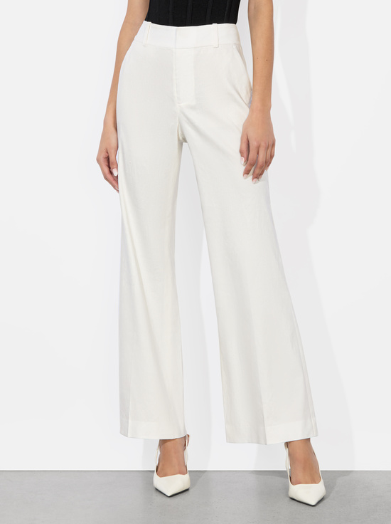 OFF WHITE-QUINN LINEN KICK FLARE PANT