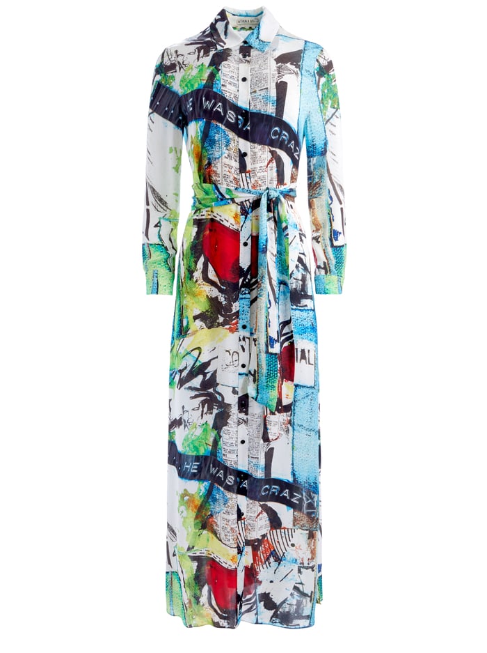 A+O X BASQUIAT CHASSIDY MAXI SHIRT DRESS - CONFIDENTIAL image 5 - Alice And Olivia