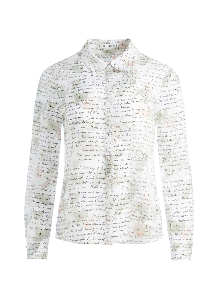 WILLA PLACKET TOP - LOVE LETTER MULTI image 5 - Alice And Olivia