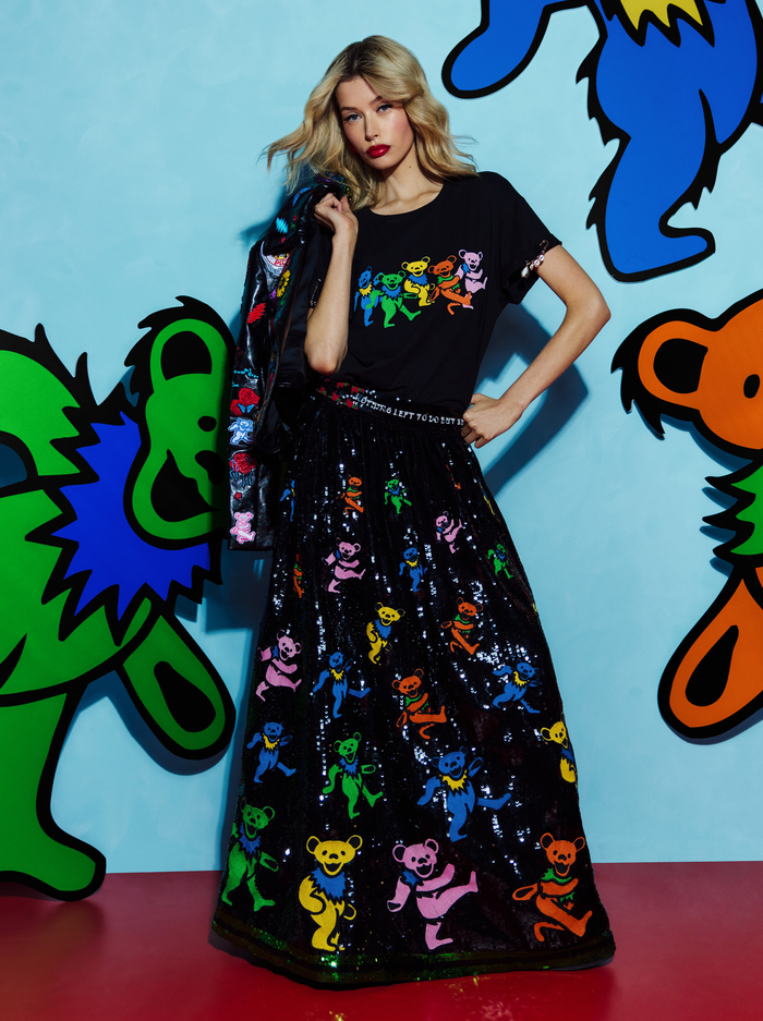 A+O X GRATEFUL DEAD EVAN TEE - GRATEFUL BEARS BLACK image 7 - Alice And Olivia