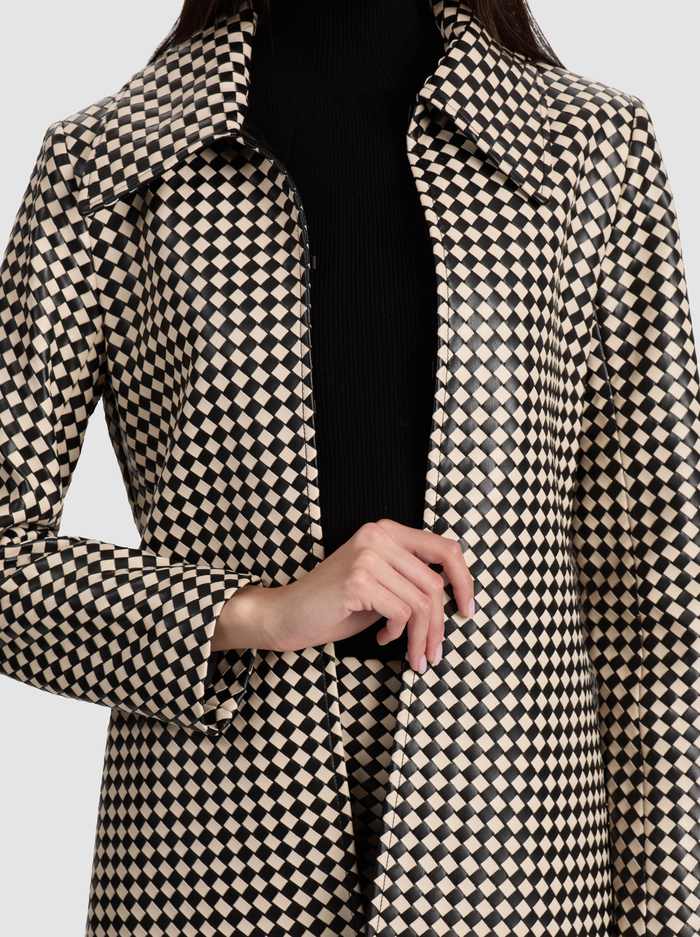 LOGAN VEGAN COAT - BLACK/BISCOTTI image 3 - Alice And Olivia