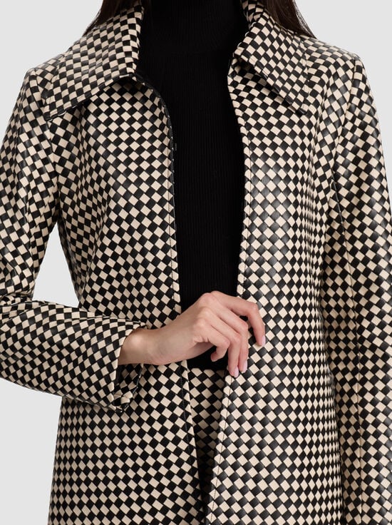 BLACK/BISCOTTI-LOGAN VEGAN COAT