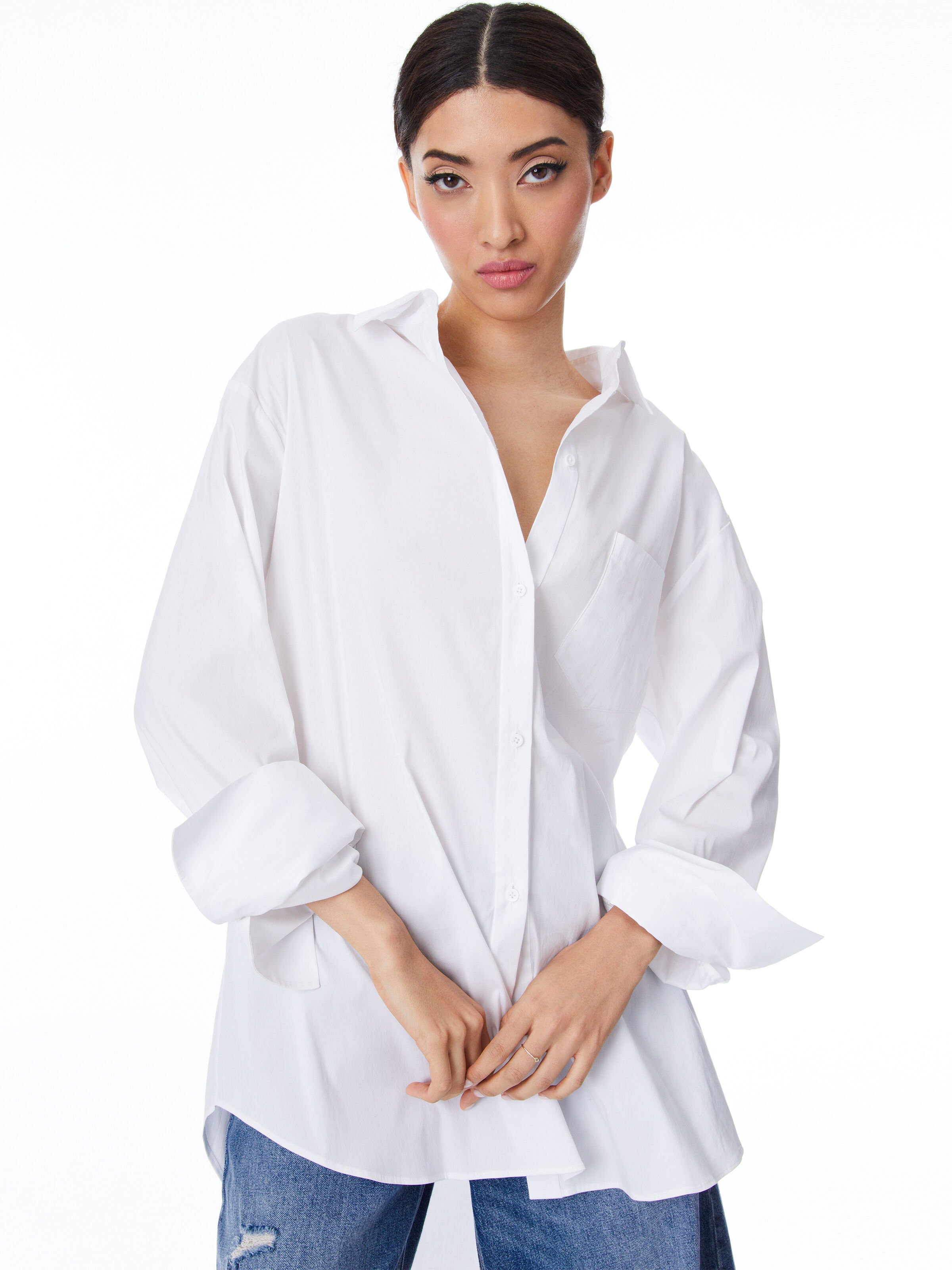 Ladies oversized white shirt outlet
