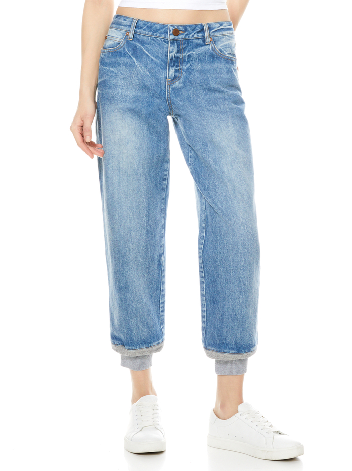 KESHA LOW RISE JEAN W RIB - BEST INTENTIONS - Alice And Olivia