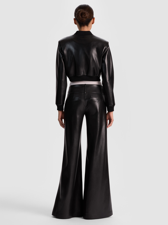 BLACK-OLIVIA VEGAN WIDE LEG PANT