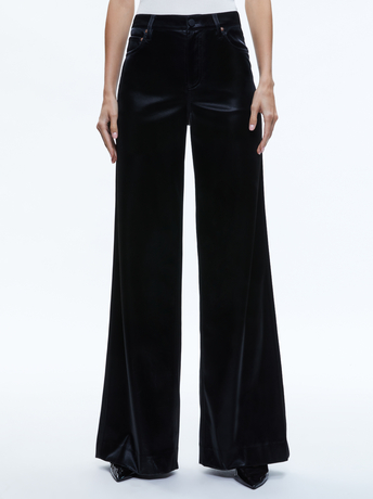 TRISH SHINY VEGAN LEATHER BAGGY PANT