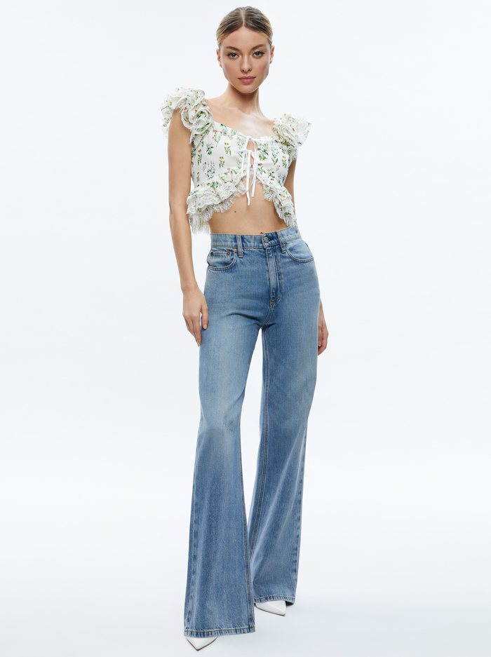CHARLINE RUFFLE CROPPED TOP - GEORGIA FLORAL image 4 - Alice And Olivia