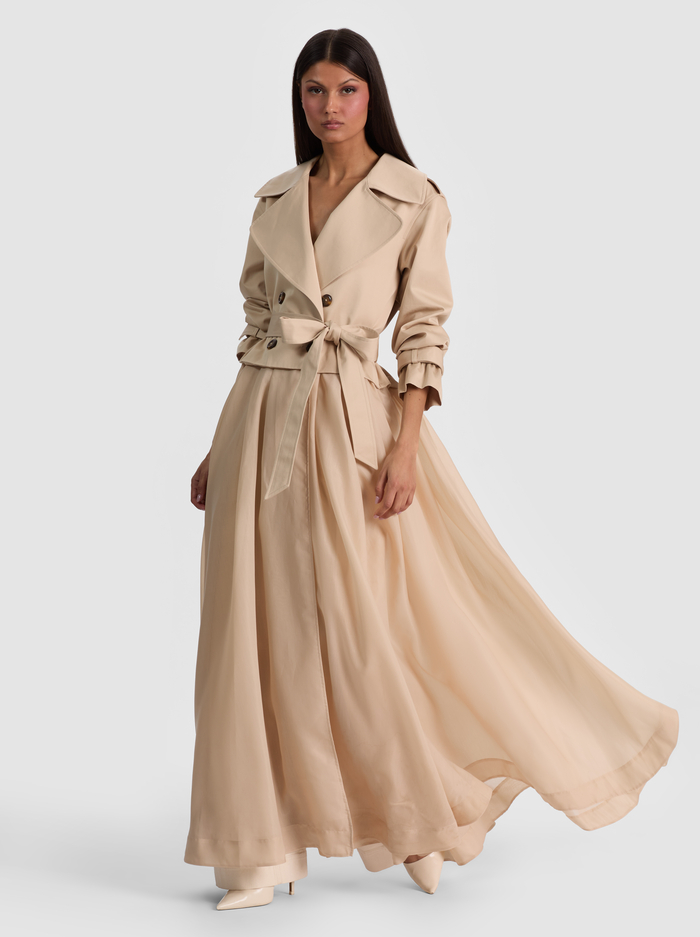 NEVADA SHEER COMBO TRENCH COAT - LATTE image 2 - ALICE + OLIVIA