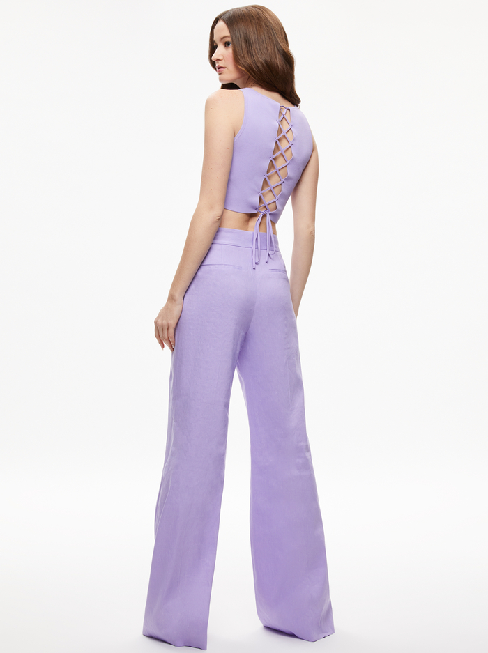 DYLAN HIGH WAISTED LINEN WIDE LEG PANT - SOLSTICE image 1 - ALICE + OLIVIA