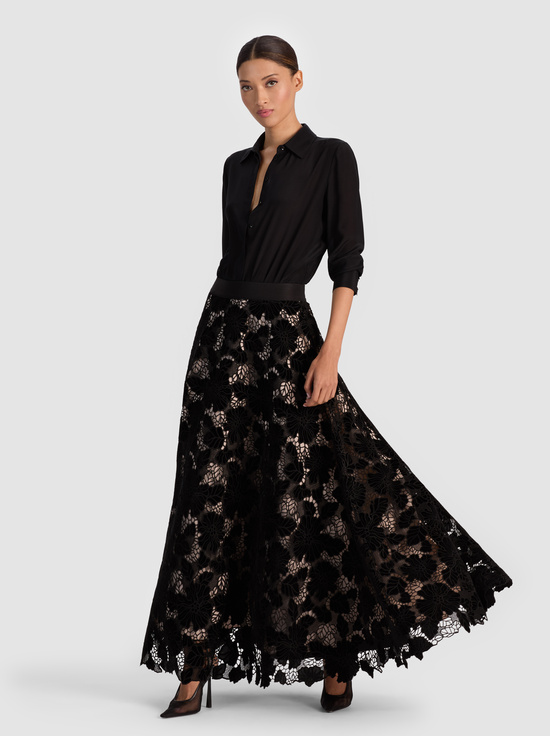 BLACK-LORENA LACE MAXI SKIRT