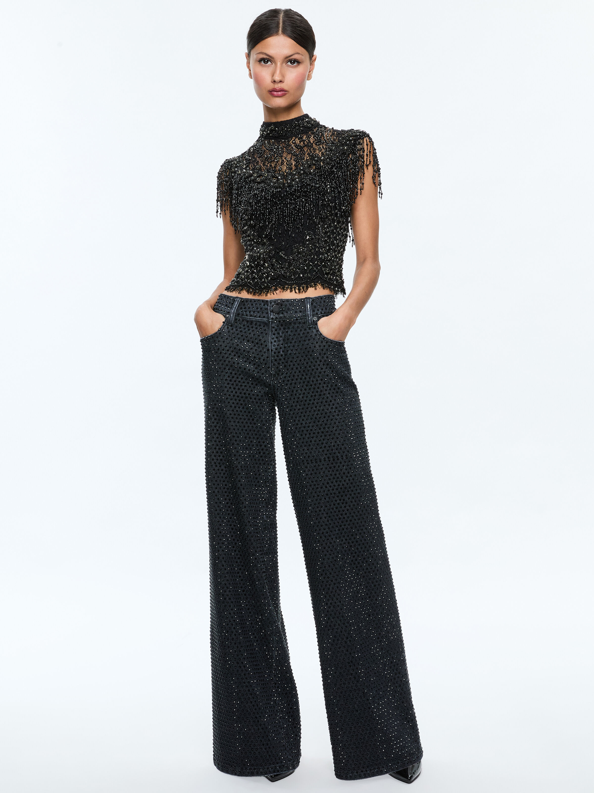 Pria Embellished Top In Off White | Alice + Olivia