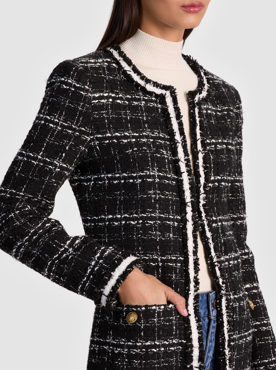 BLACK/OFF WHITE-KIDMAN MAXI JACKET