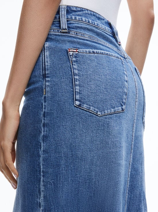 BROOKLYN BLUE-RYE DENIM MAXI SKIRT