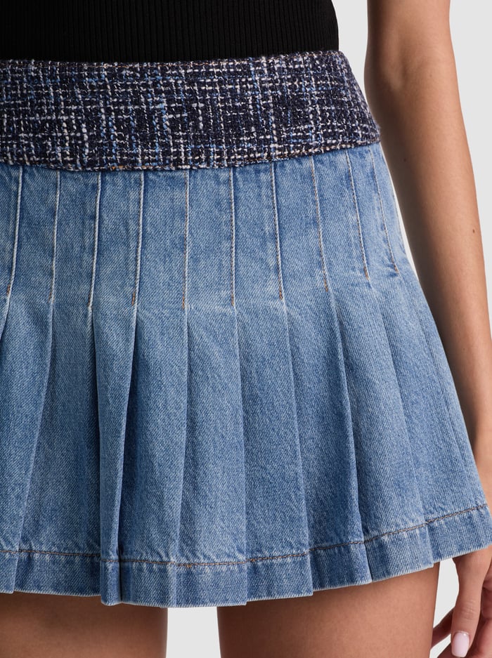 MERA DENIM MINI SKIRT - CELINE VINTAGE image 3 - Alice And Olivia