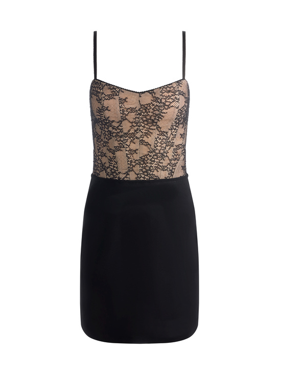 BLACK-CARLA LACE CORSET MINI DRESS
