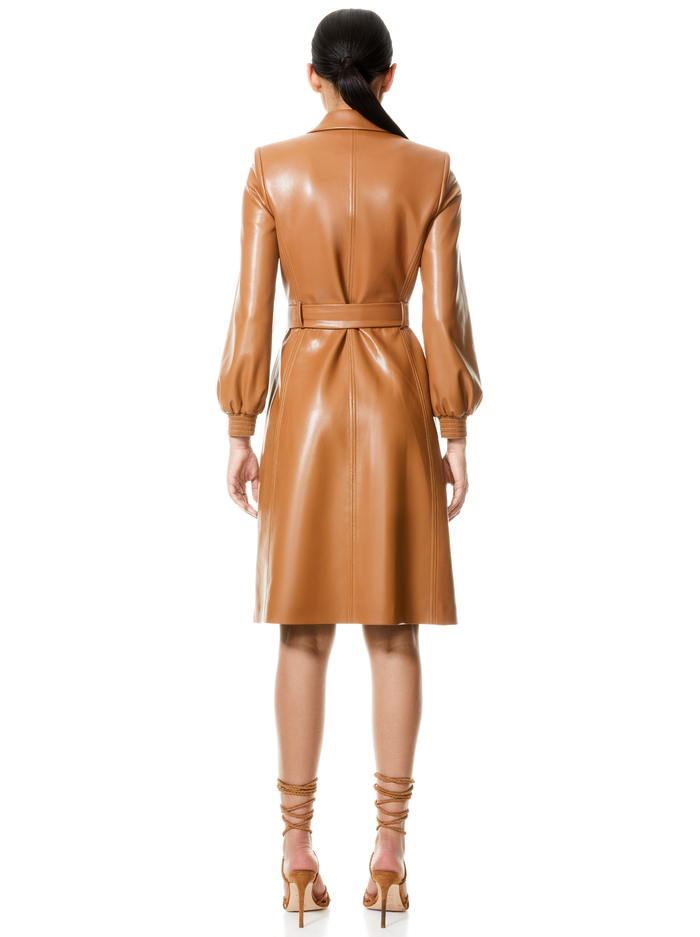 TAMESHA VEGAN LEATHER COAT - CAMEL image 1 - Alice And Olivia