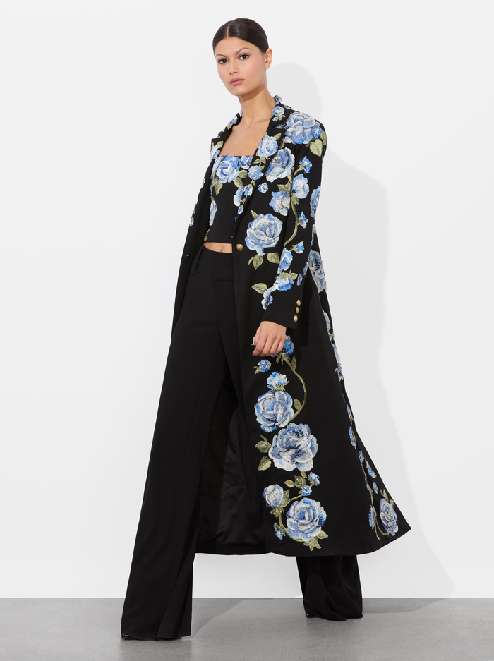 MACEY LONG BLAZER - BLACK MULTI - Alice And Olivia