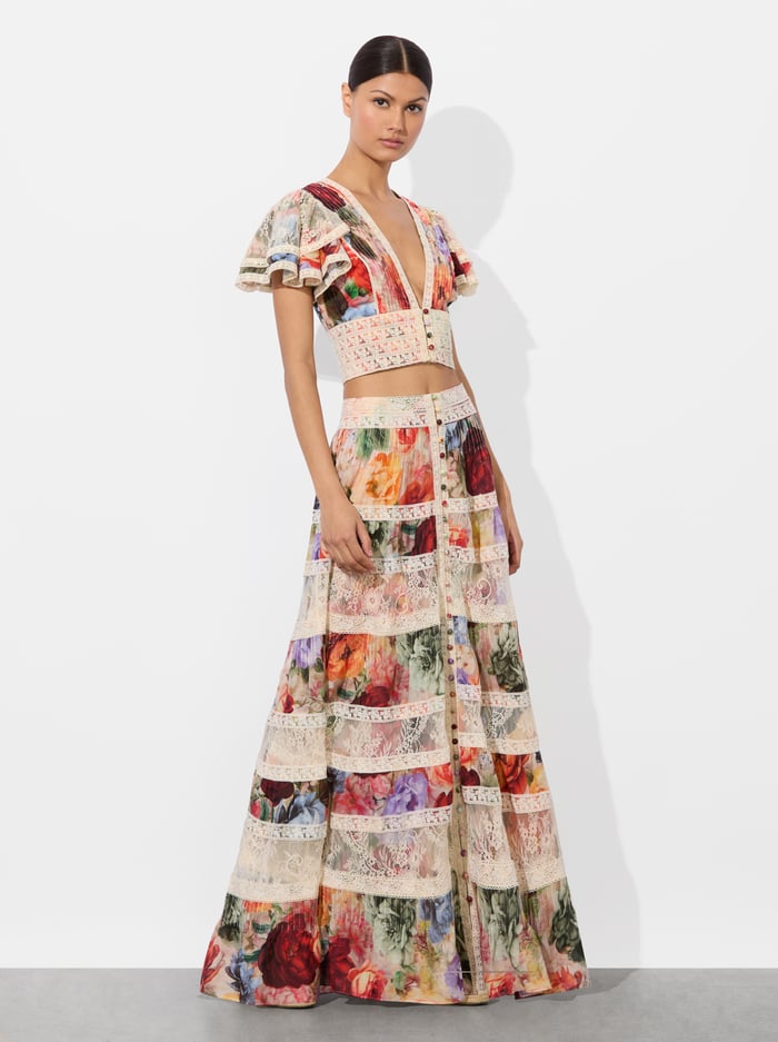 KEELEY BLOUSE - STORM FLORAL SM image 4 - Alice And Olivia