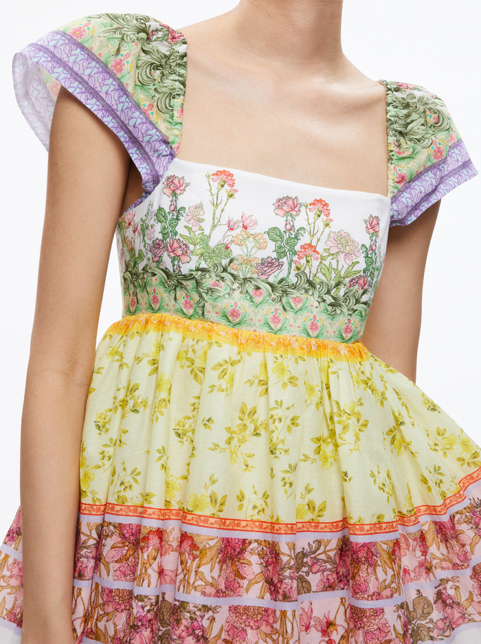 TAMIA PUFF SLEEVE BABYDOLL MINI DRESS - FLORAL FEST image 3 - Alice And Olivia
