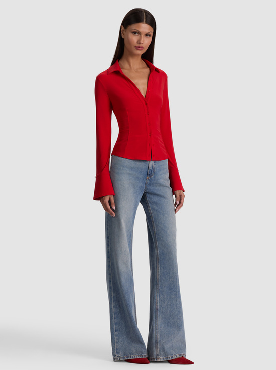 CHILI PEPPER-FREYA BUTTON DOWN TOP