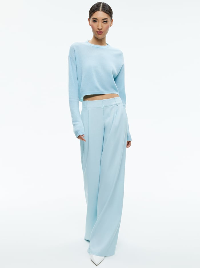 ERIC LOW RISE LINEN PANT - SPRING SKY image 4 - Alice And Olivia