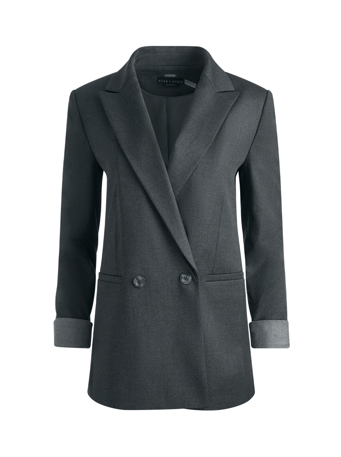 JUSTIN BLAZER - CHARCOAL GREY MELANGE image 5 - Alice And Olivia