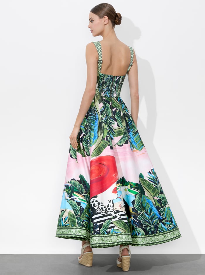 FIA FIT AND FLARE DRESS - PALM BEACH image 3 - Alice And Olivia
