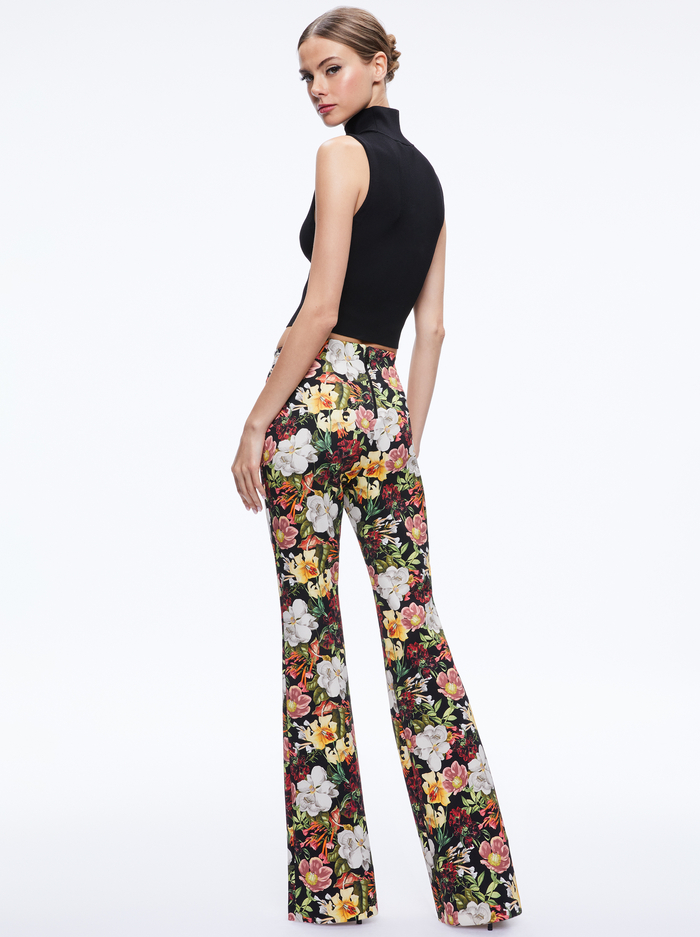 BRYNLEE BOOTCUT PANT - JUNIPER FLORAL BLACK image 1 - ALICE + OLIVIA