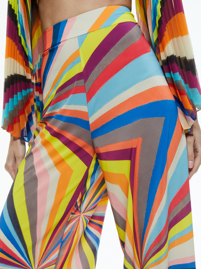 ATHENA WIDE LEG PANT - POMELO STRIPE image 3 - Alice And Olivia