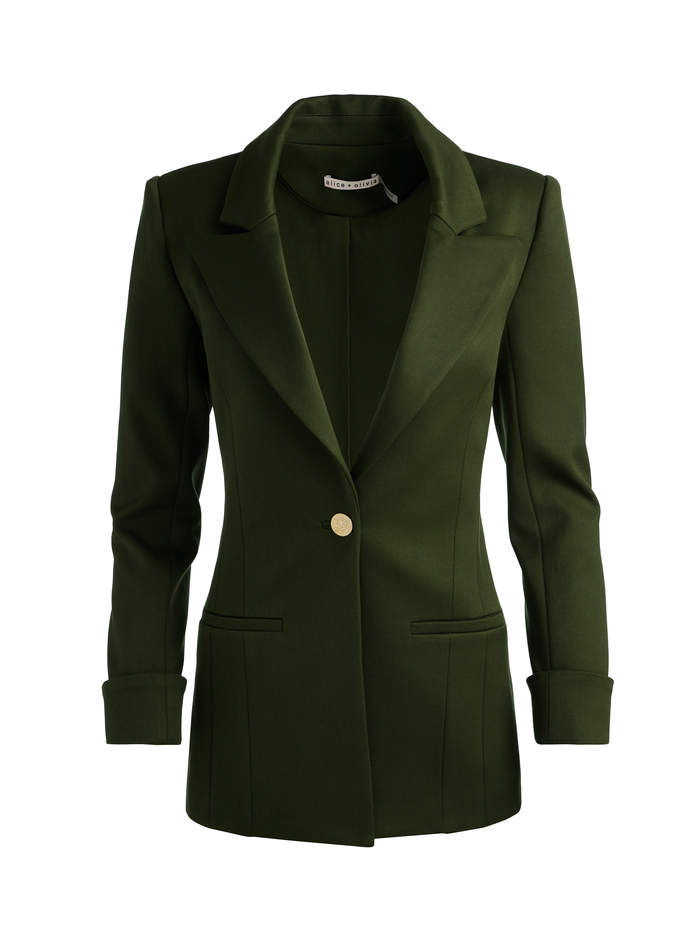 BURNS FITTED BLAZER - DARK OLIVE image 5 - ALICE + OLIVIA