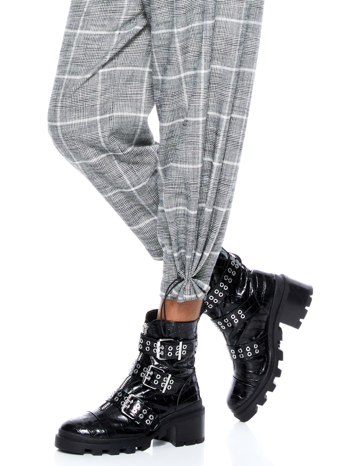 PARIS PLAID TOGGLE JOGGER - BLACK/WHITE image 1 - Alice And Olivia