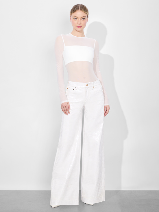 OFF WHITE-BANDEAU LONG SLEEVE BODYSUIT