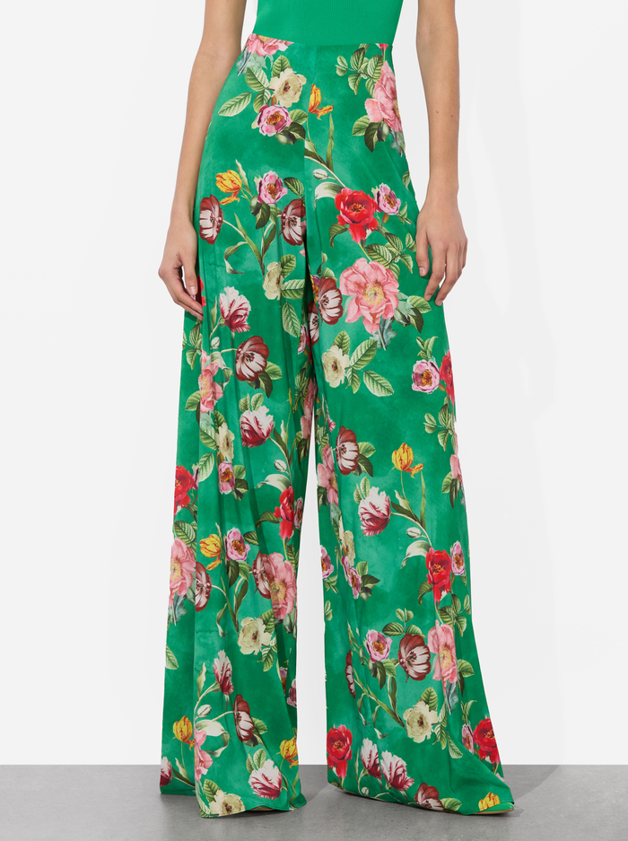 ATHENA WIDE LEG PANT - HAMPTONS FLORAL - Alice And Olivia
