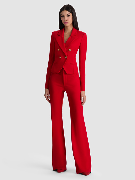 CHILI PEPPER-SABLE DOUBLE BREASTED CROPPED BLAZER
