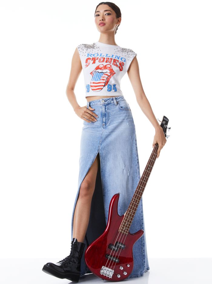 MICAH EMBELLLISHED CROPPED MUSCLE TANK - WHITE/MULTI image 4 - Alice And Olivia