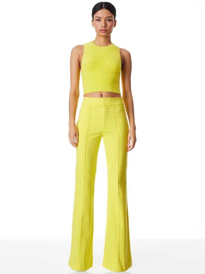 AMITY SLEEVELESS CROPPED TANK - CANARY image 2 - Alice And Olivia