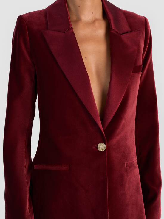 OXBLOOD-SILAS VELVET BLAZER