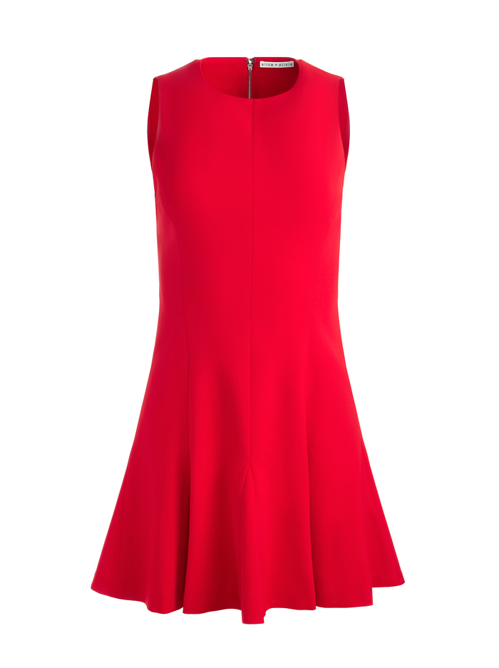 ISA MINI DRESS - BRIGHT RUBY image 5 - Alice And Olivia
